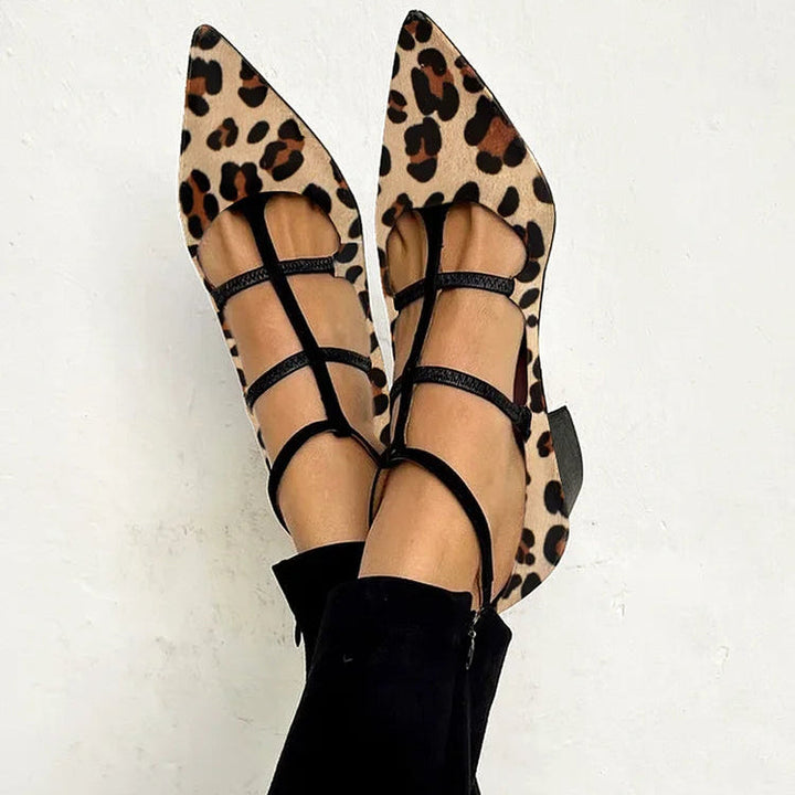 Bridget™ | Scarpe con tacco e cinturino leopardato