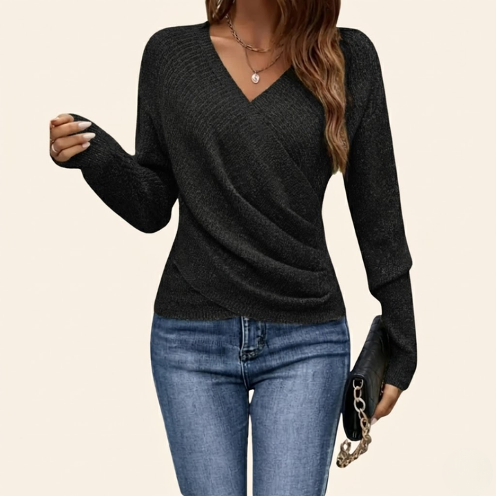 Clarissa™ | Top elegante avvolgente con scollo a V