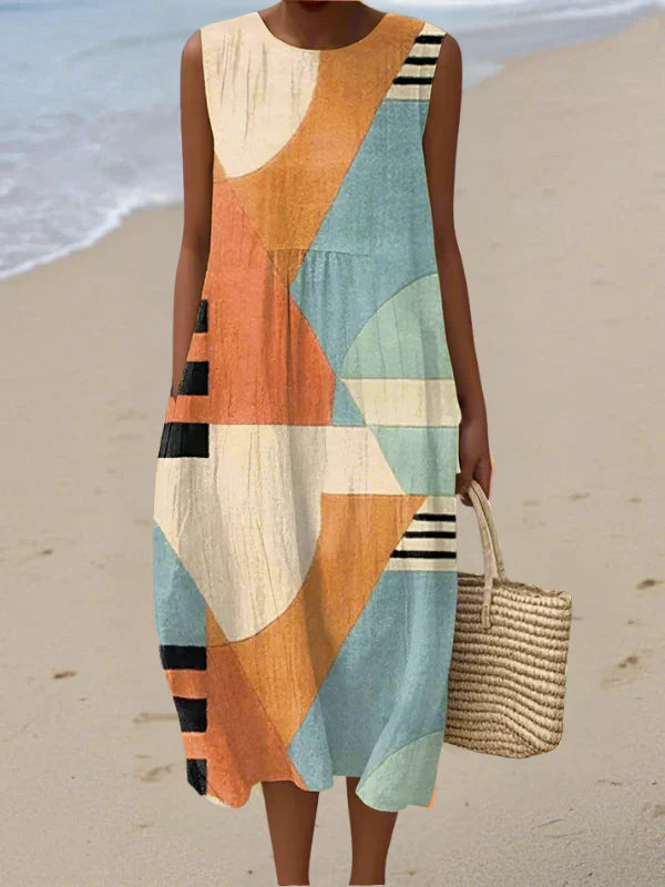 Daniela™ | Abito Midi Colorblock