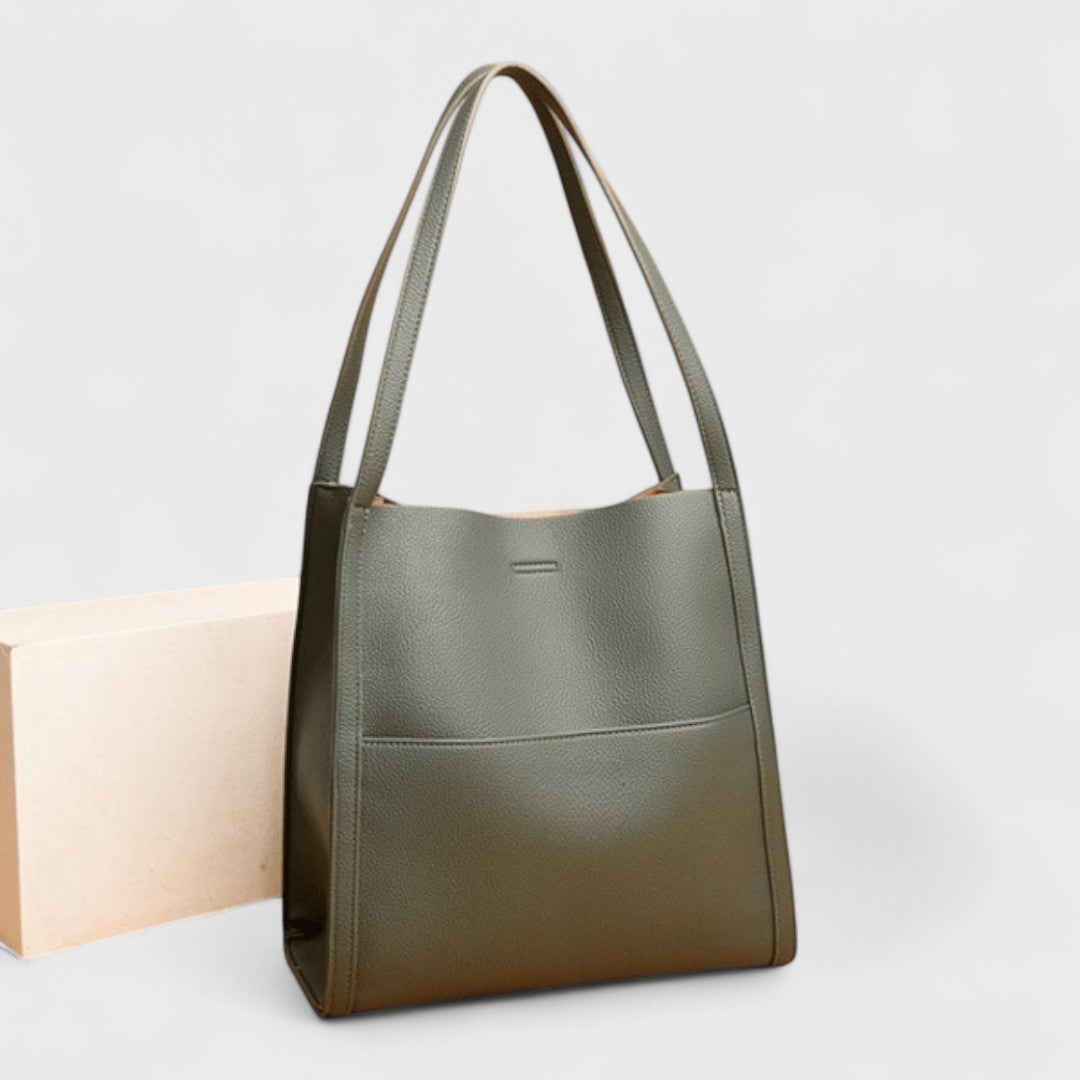 Stefania™| Borsa a tracolla in vera pelle tinta unita