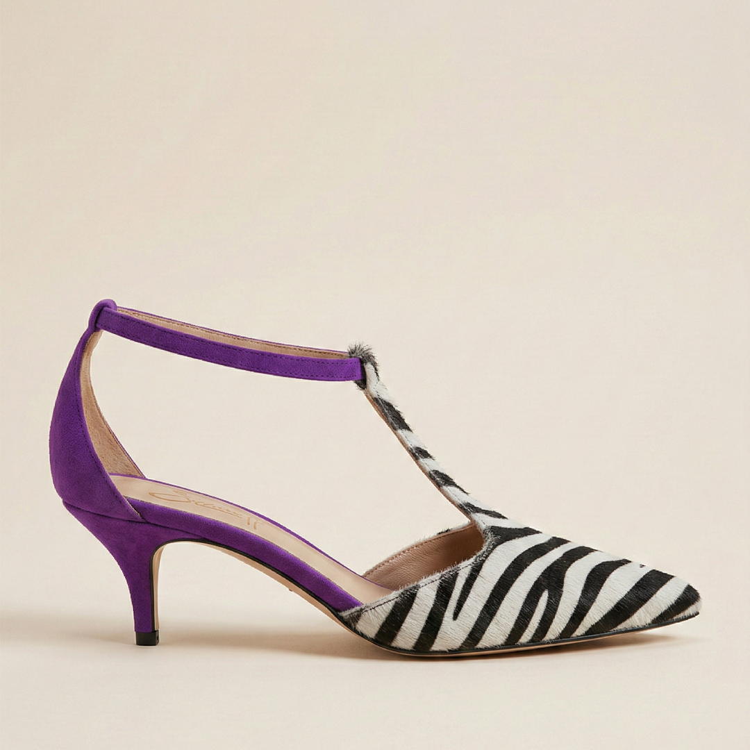 Alessia™ | Décolleté Zebrato con Tacco Viola
