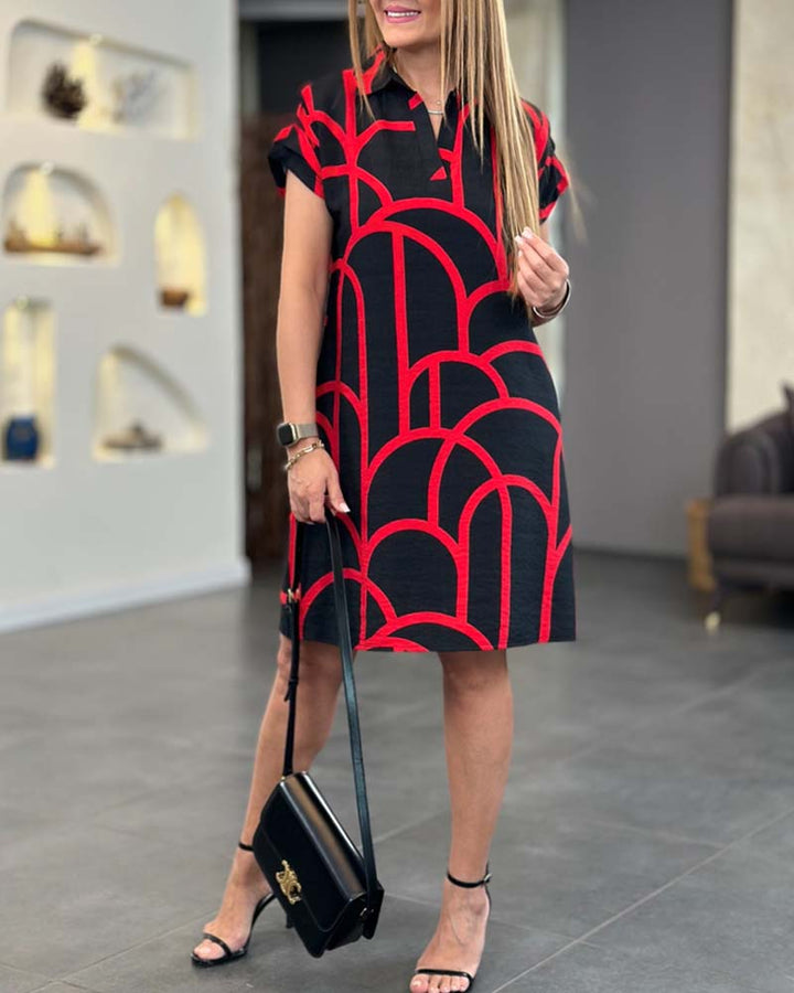 Alessandra™ | Abito elegante con stampa grafica