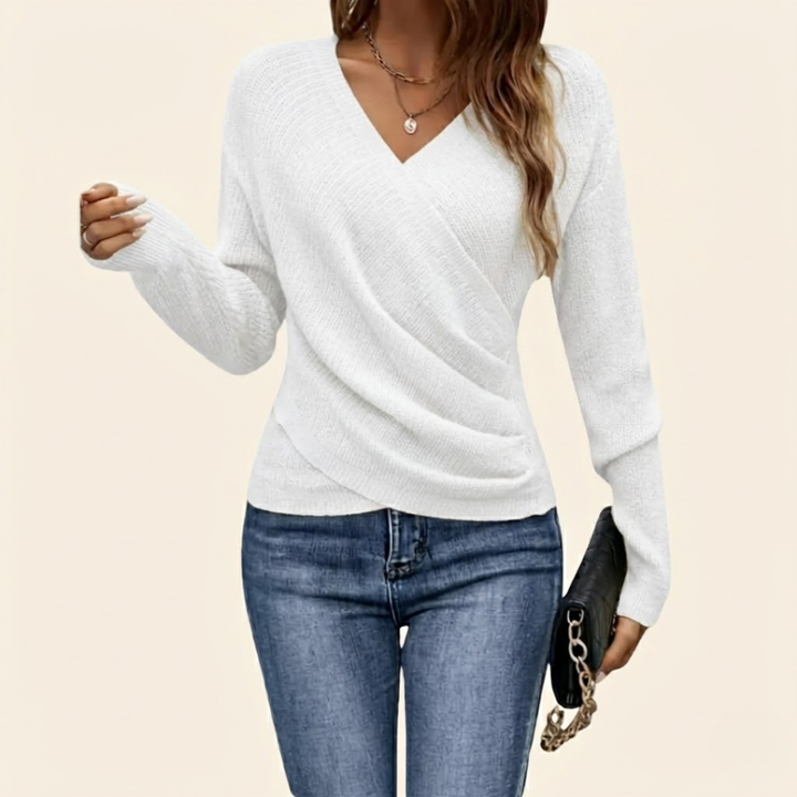Clarissa™ | Top elegante avvolgente con scollo a V