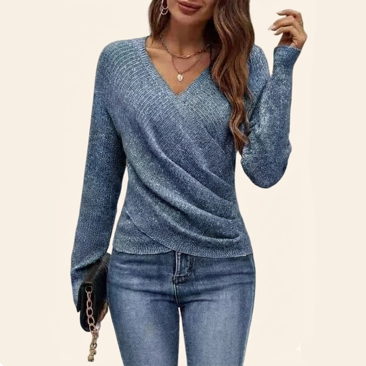Clarissa™ | Top elegante avvolgente con scollo a V