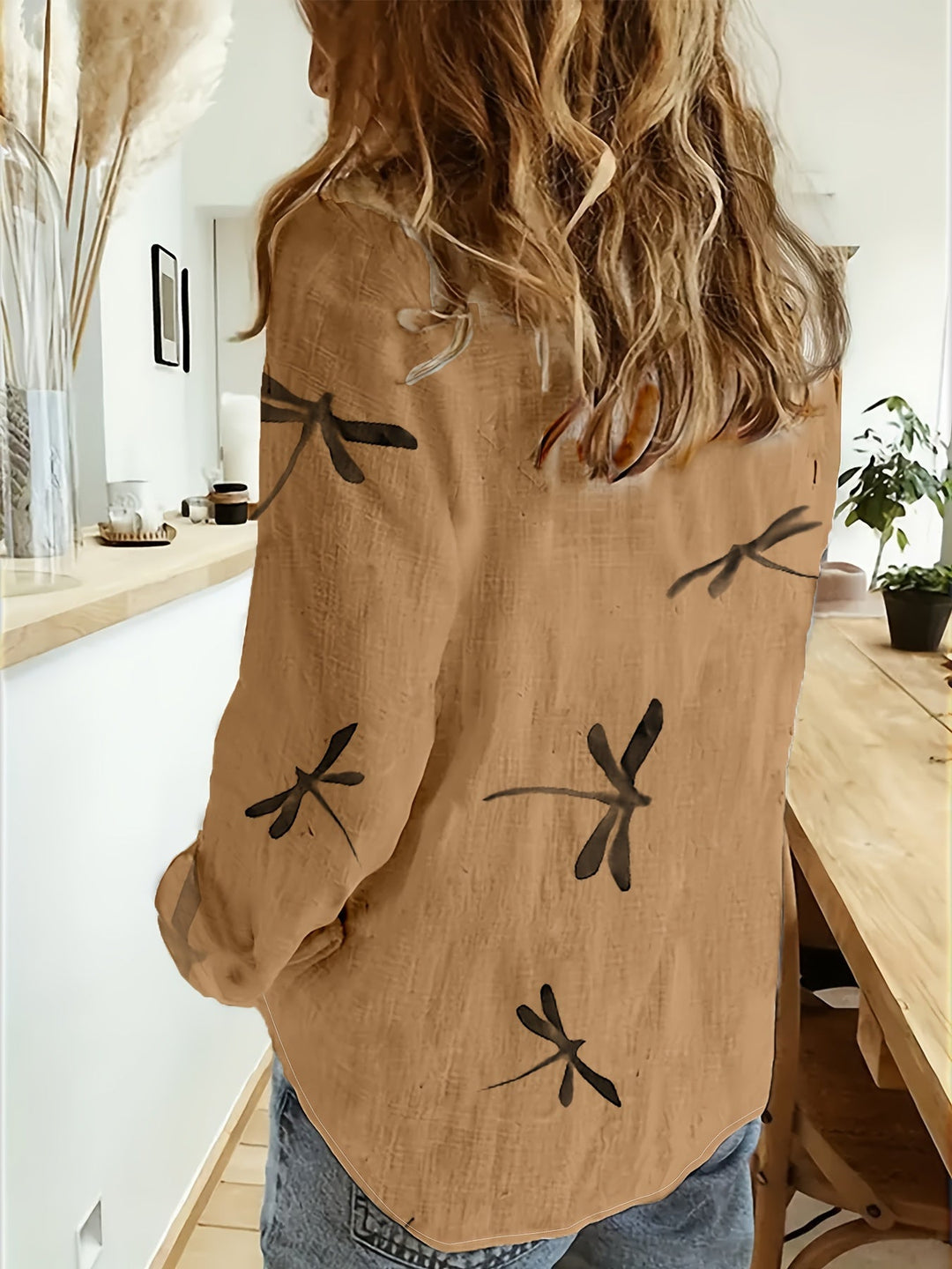 Alessia™ | Camicia Leggera con Stampa Libellula