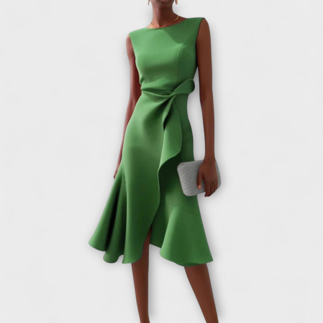 Claire™ | Abito midi elegante con drappeggio