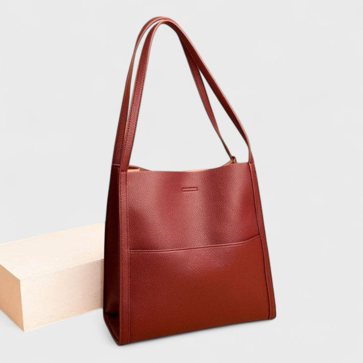 Stefania™| Borsa a tracolla in vera pelle tinta unita