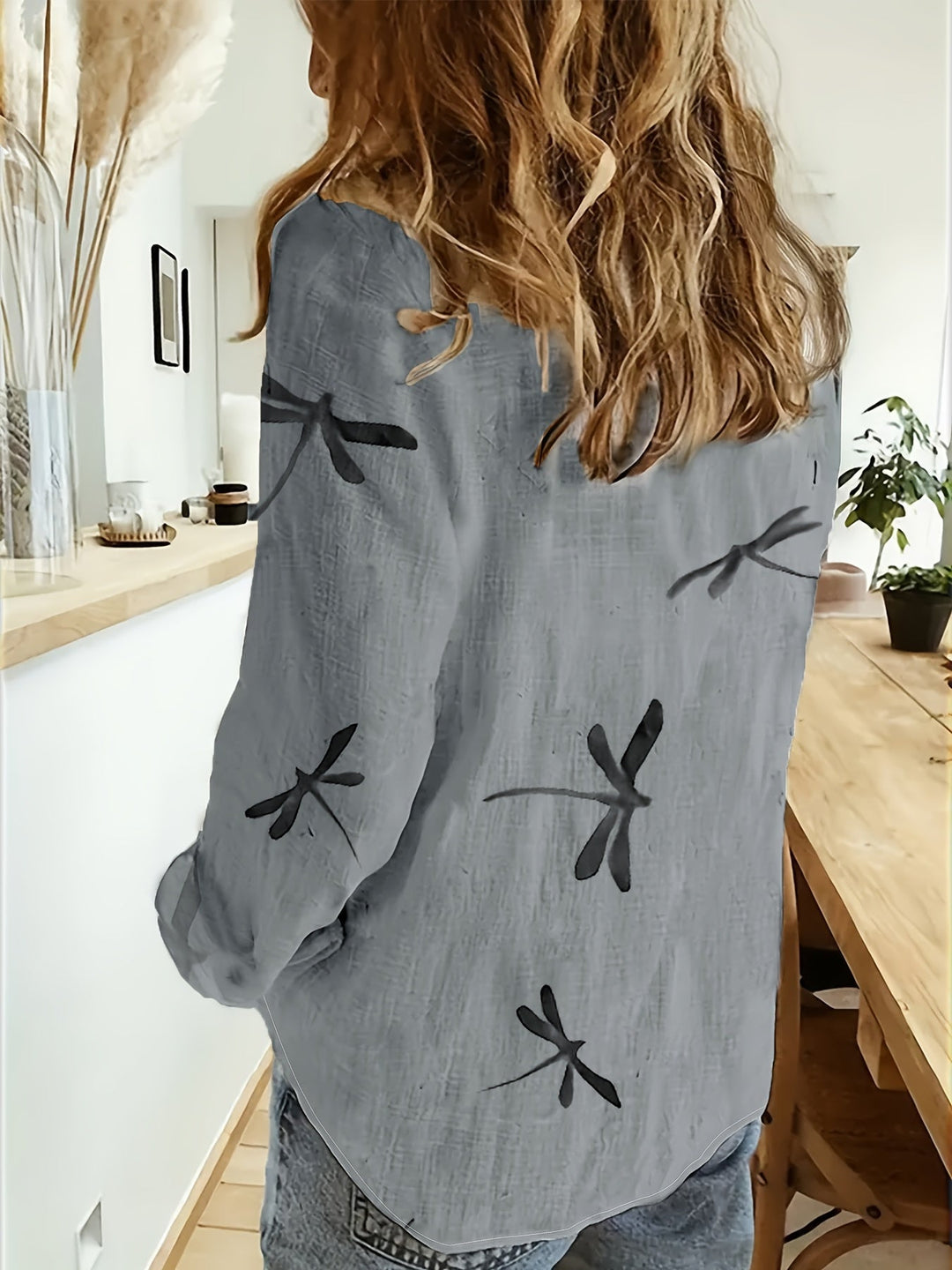 Alessia™ | Camicia Leggera con Stampa Libellula
