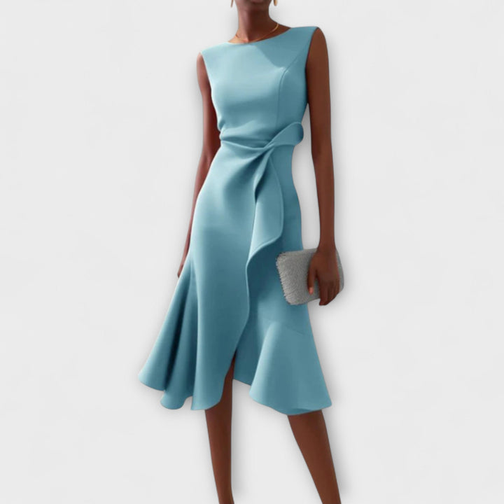 Claire™ | Abito midi elegante con drappeggio