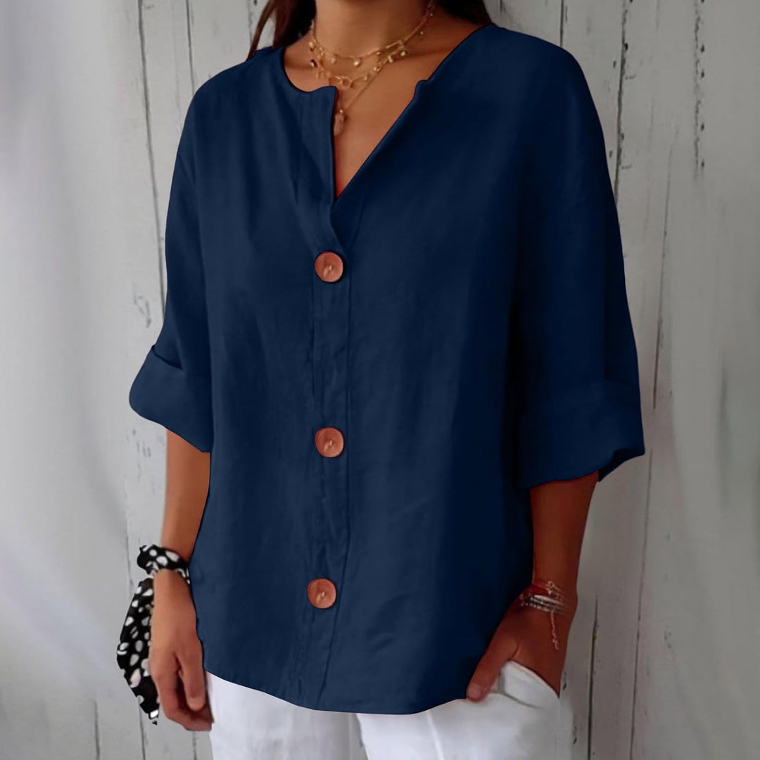 Lyra™ | Camicia Leggera in Lino con Chiusura a Bottoni