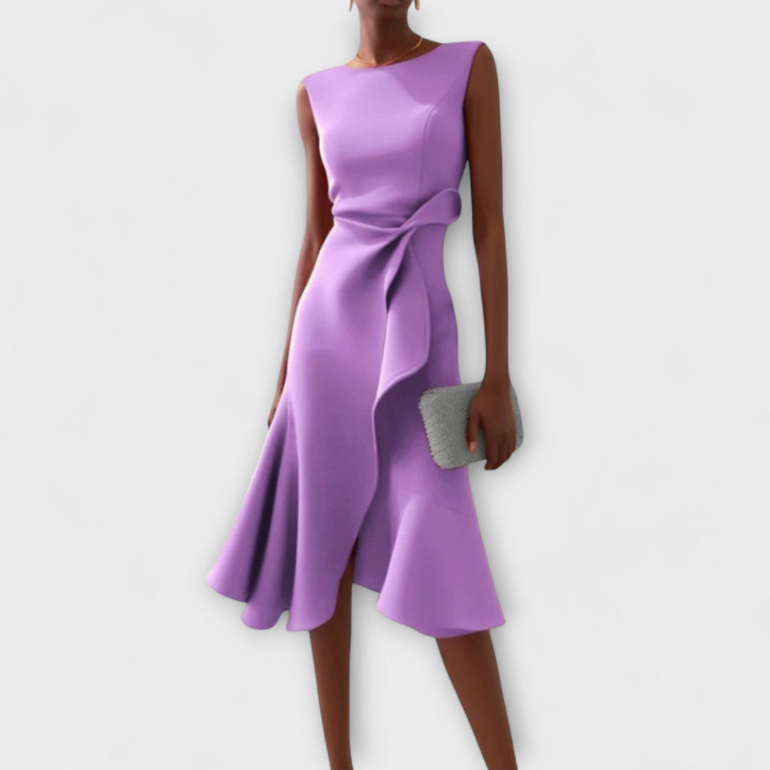 Claire™ | Abito midi elegante con drappeggio