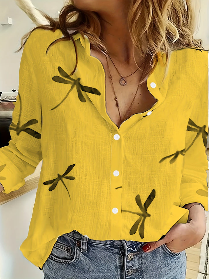Alessia™ | Camicia Leggera con Stampa Libellula