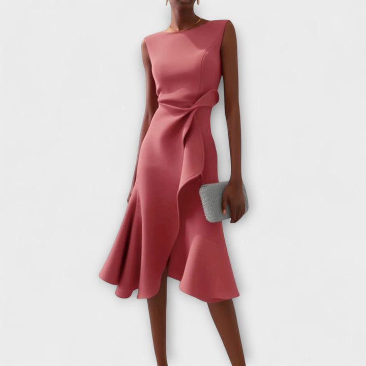 Claire™ | Abito midi elegante con drappeggio