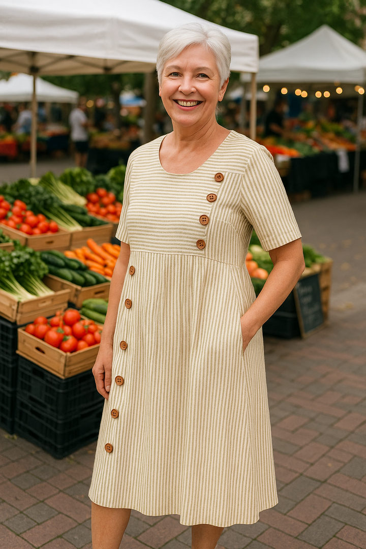 Brienne | Vestito Midi a Strisce – Comfort Senza Sforzo, Fiducia Quotidiana