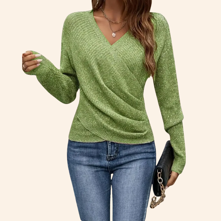 Clarissa™ | Top elegante avvolgente con scollo a V