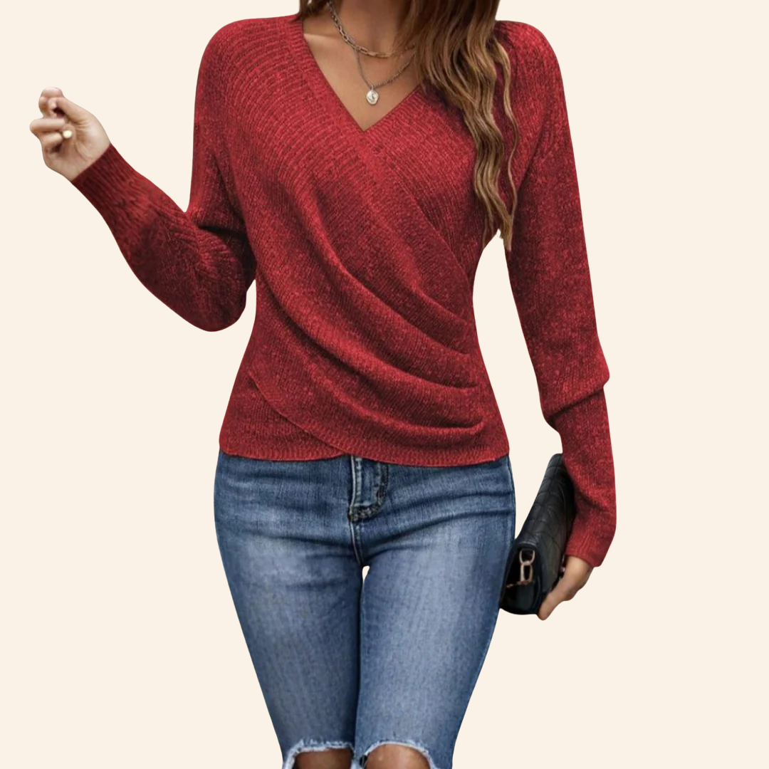 Clarissa™ | Top elegante avvolgente con scollo a V