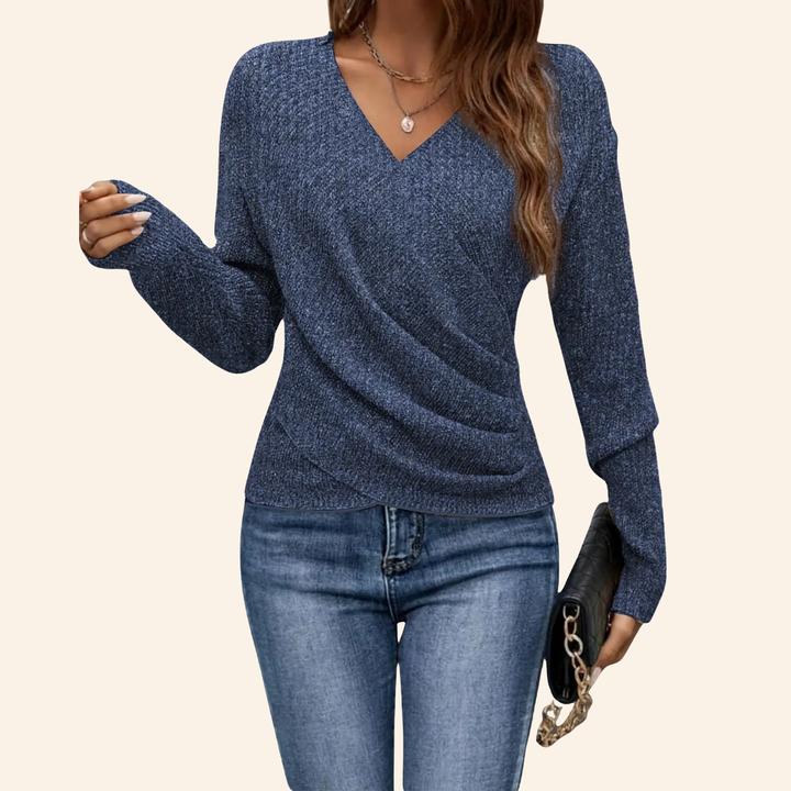 Clarissa™ | Top elegante avvolgente con scollo a V