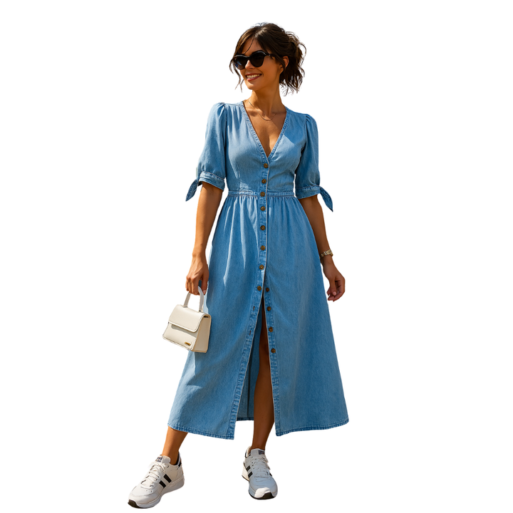 Belle™ | Abito elegante maxi con bottoni