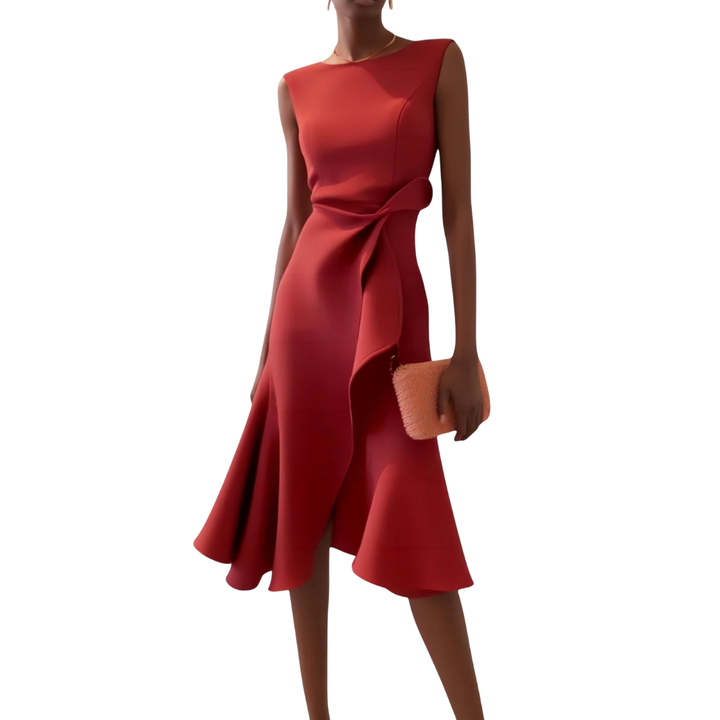 Claire™ | Abito midi elegante con drappeggio