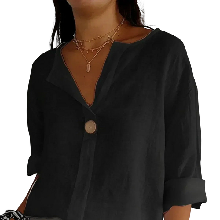SOFIA|BLUSA CASUAL CON SCOLLO A V