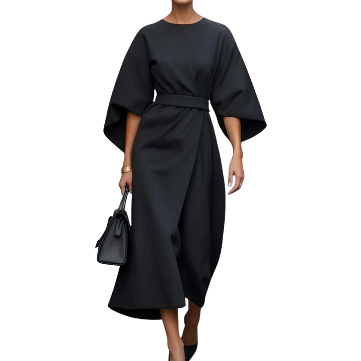 Grace™ | Abito Elegante con Maniche a Lanterna e Cintura