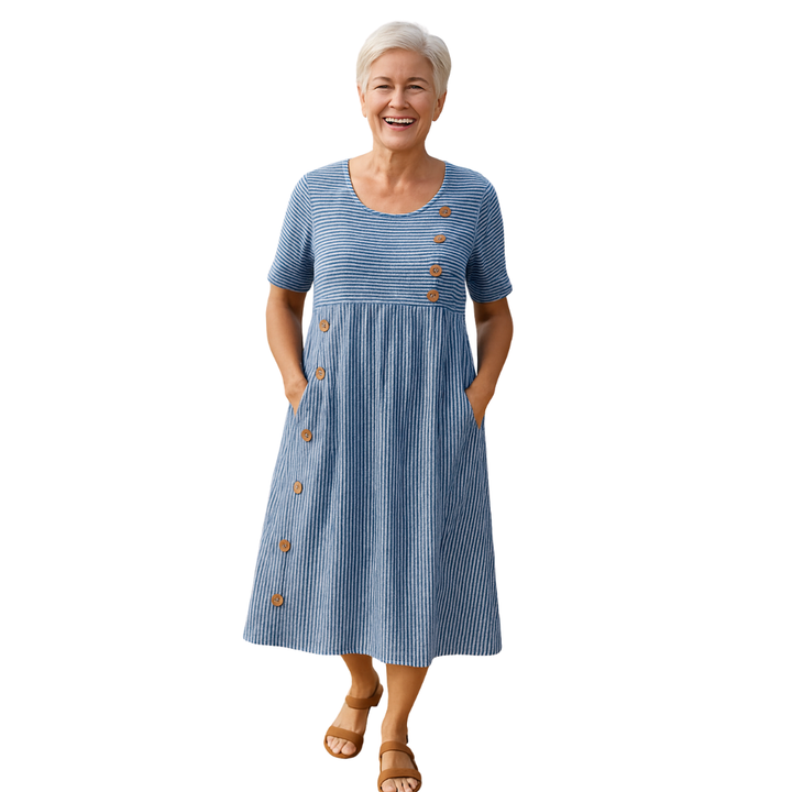 Brienne | Vestito Midi a Strisce – Comfort Senza Sforzo, Fiducia Quotidiana