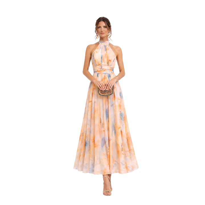 CAMILLE - Abito Halter Acquerello