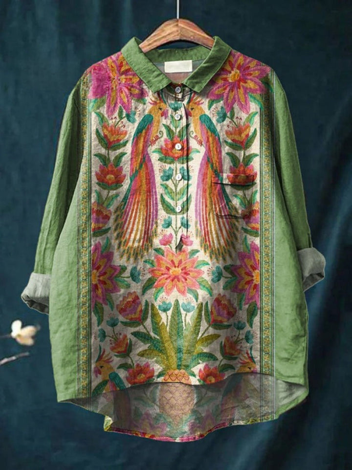 Tiziana™ – Camicia in lino fantasia