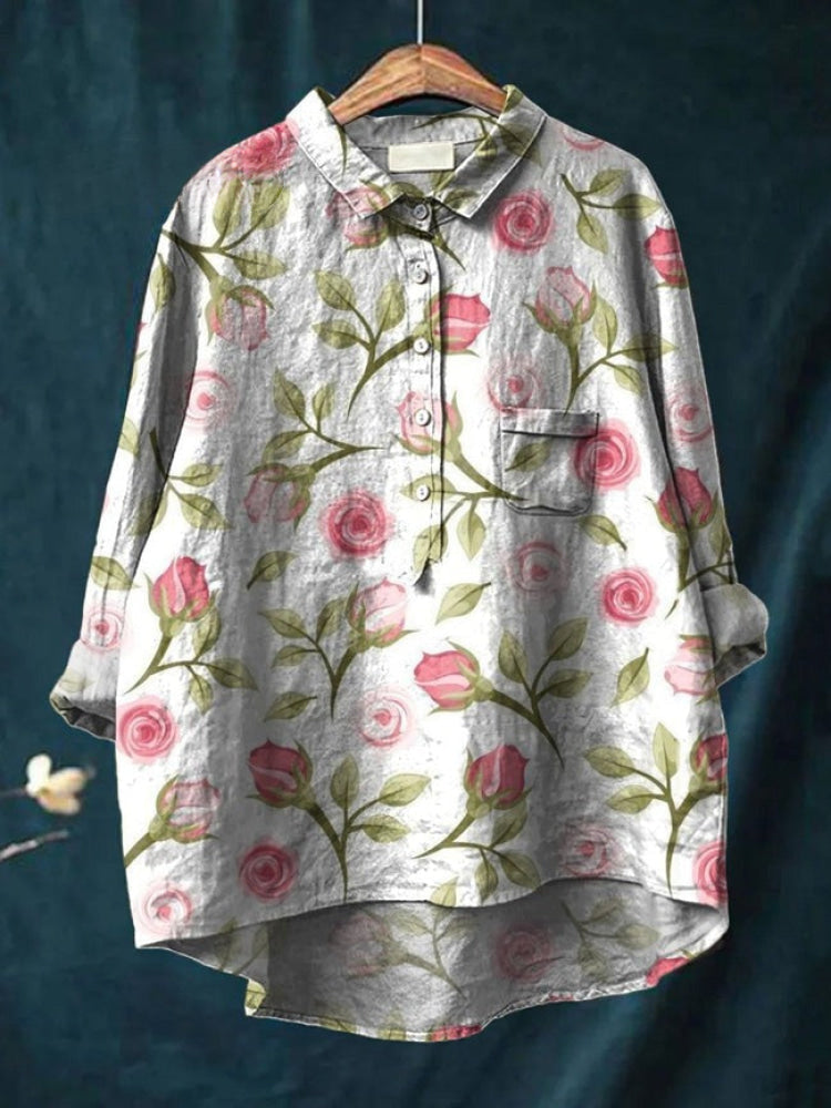 Tiziana™ – Camicia in lino fantasia