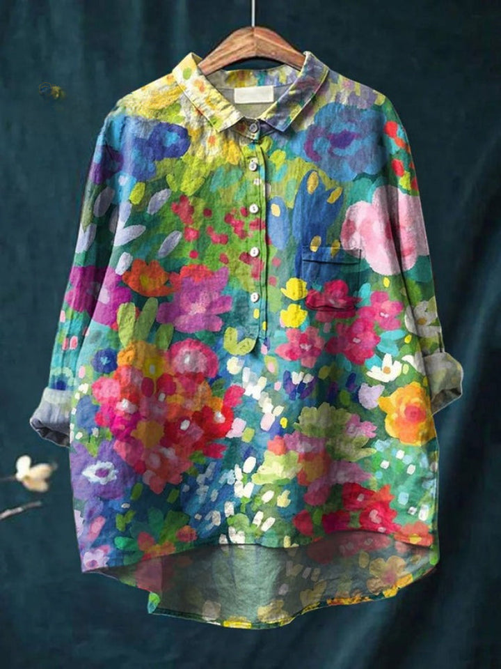 Tiziana™ – Camicia in lino fantasia