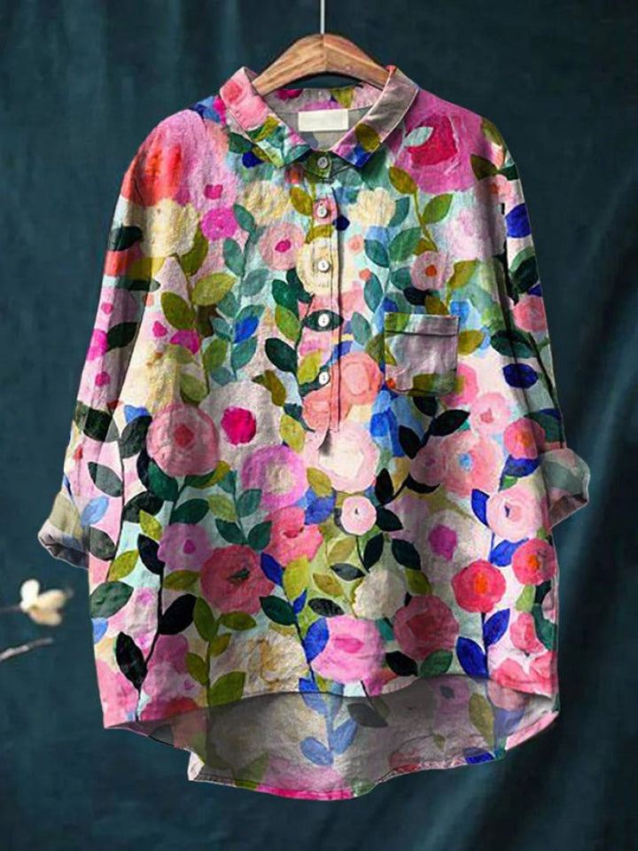 Tiziana™ – Camicia in lino fantasia