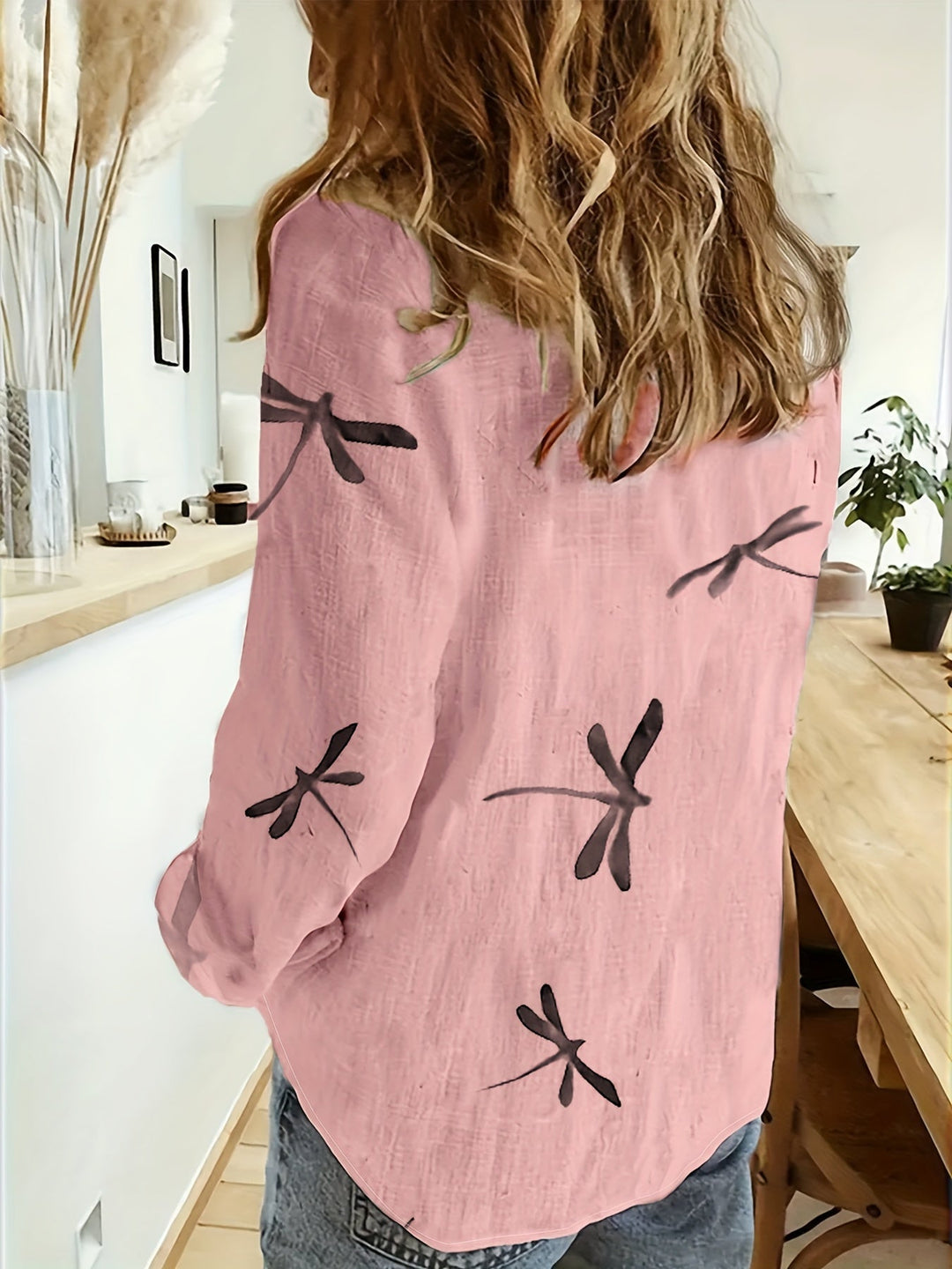 Alessia™ | Camicia Leggera con Stampa Libellula
