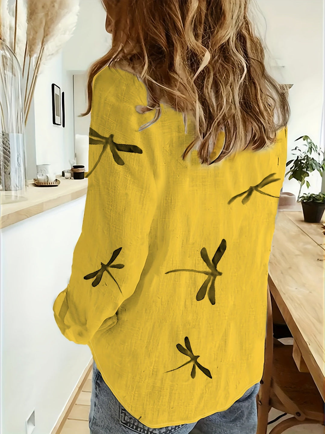 Alessia™ | Camicia Leggera con Stampa Libellula