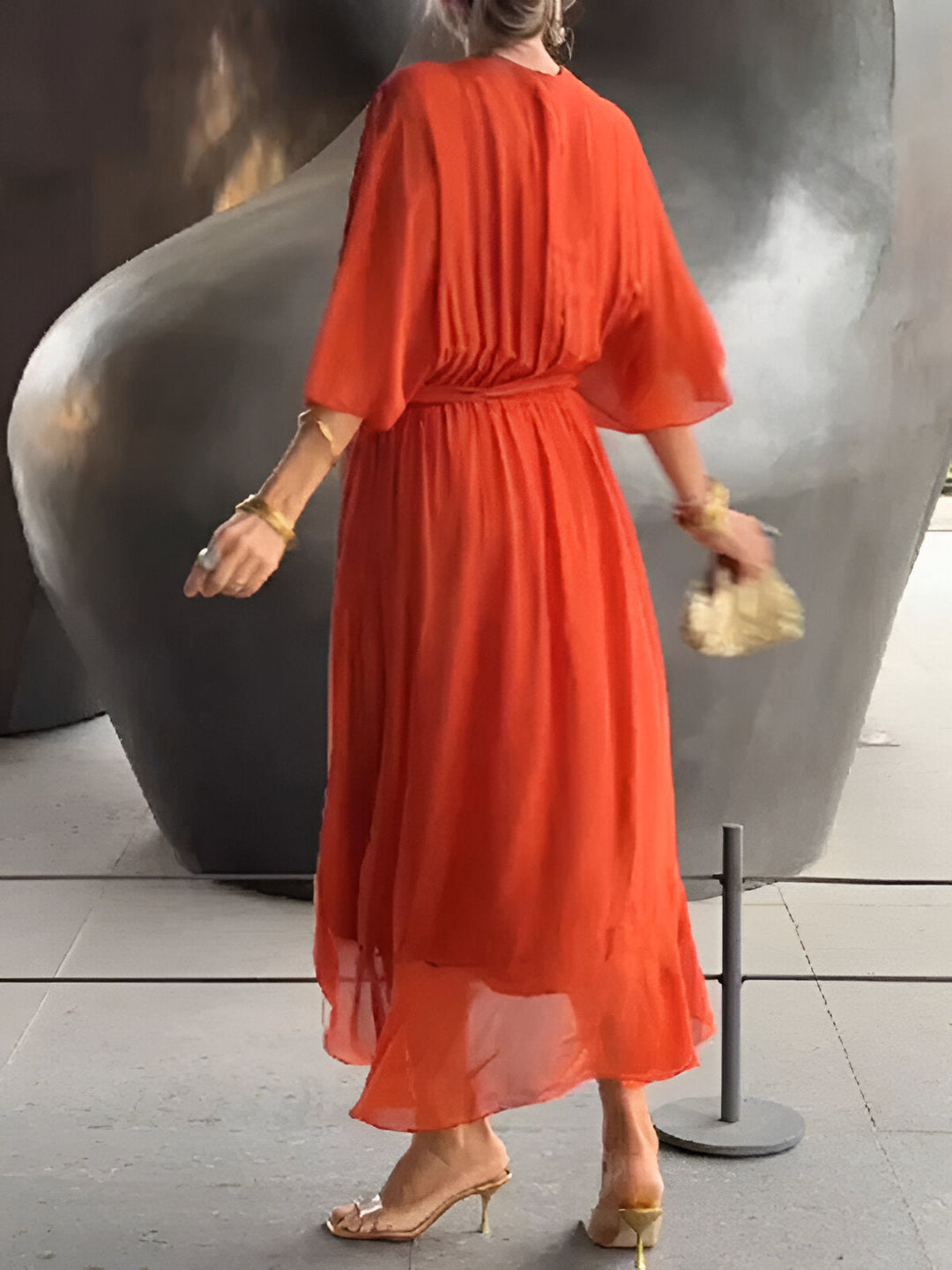 Daniela™ | Elegante abito midi plissettato con fiocco