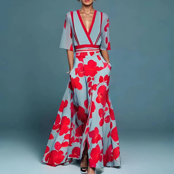 Valentina™ | Abito Maxi Elegante con Scollo Profondo