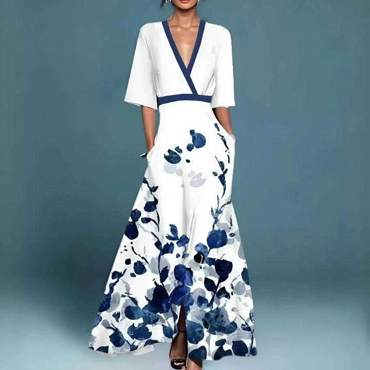 Valentina™ | Abito Maxi Elegante con Scollo Profondo
