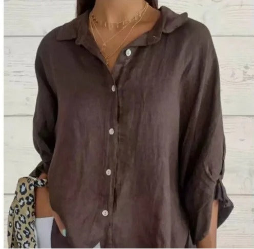 Daniela™ | Camicia casual in cotone e lino