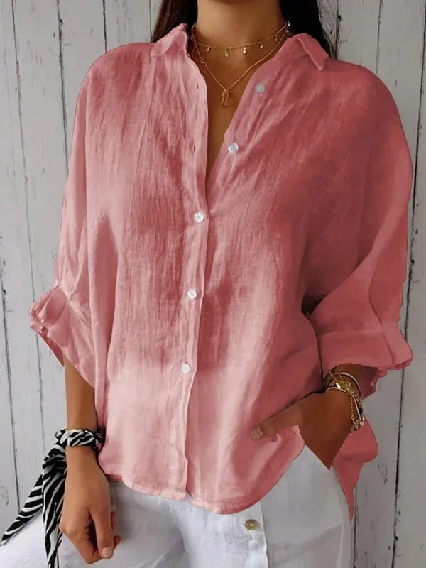 Daniela™ | Camicia casual in cotone e lino