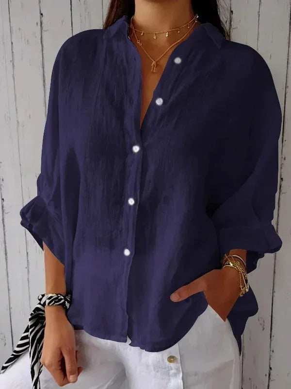 Daniela™ | Camicia casual in cotone e lino